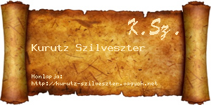 Kurutz Szilveszter névjegykártya